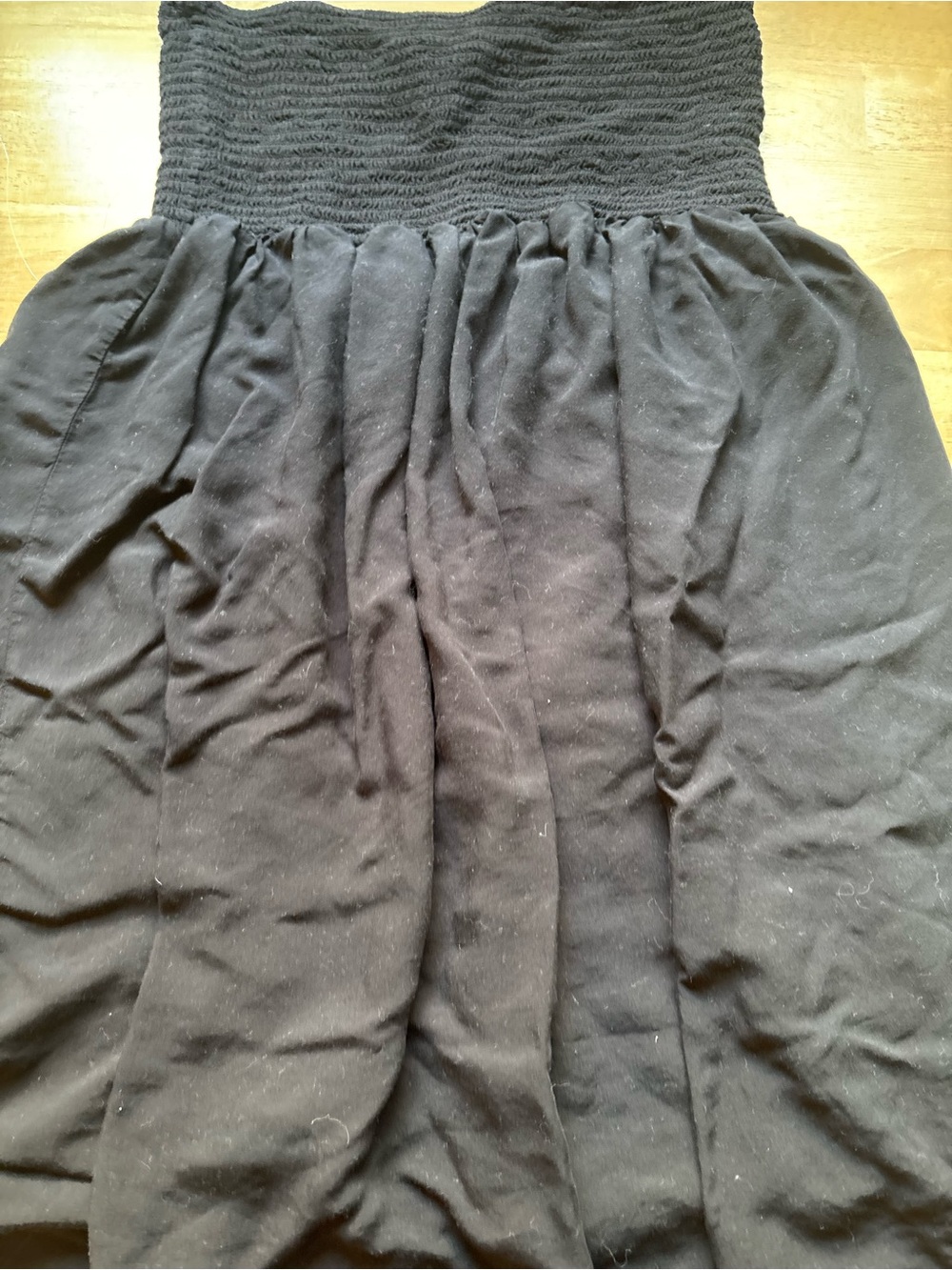 Forever 21 Black Smocked Waist Mini Dress